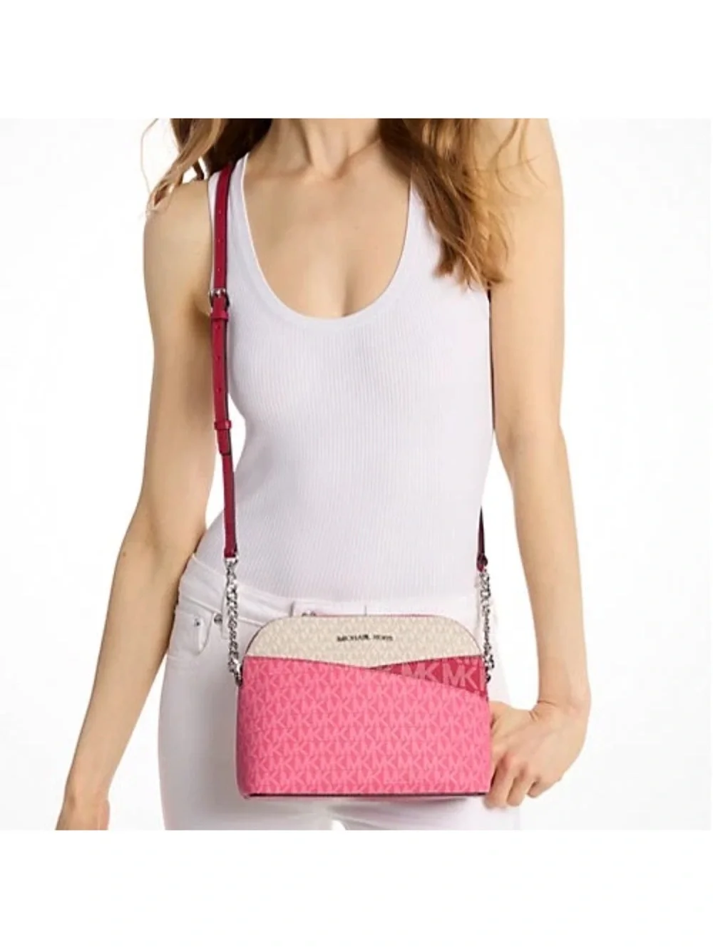 New Michael Kors Jet Set Travel Medium Dome Crossbody Dark